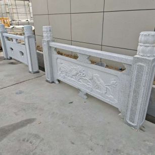 沈阳芝麻白河道栏杆 石材栏杆