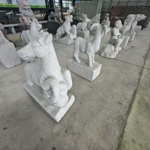 沈阳芝麻白雕刻 十二生肖 异形雕刻