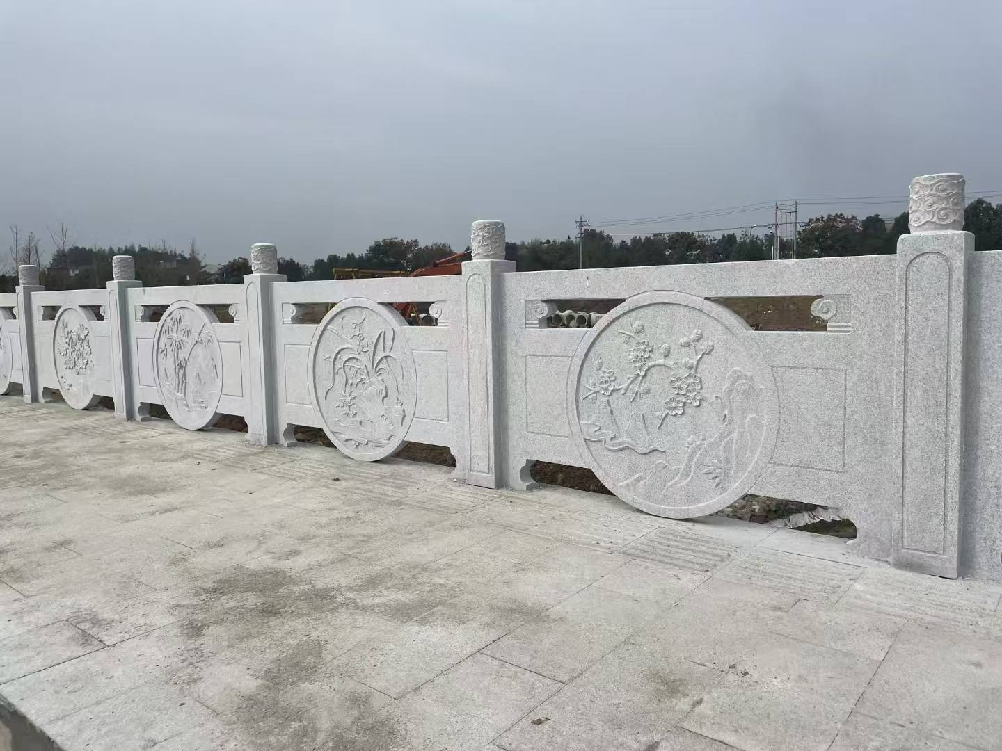 沈阳芝麻白河道栏杆 石材栏杆